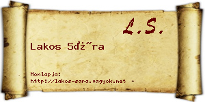 Lakos Sára névjegykártya