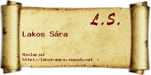 Lakos Sára névjegykártya