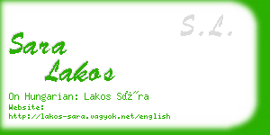 sara lakos business card